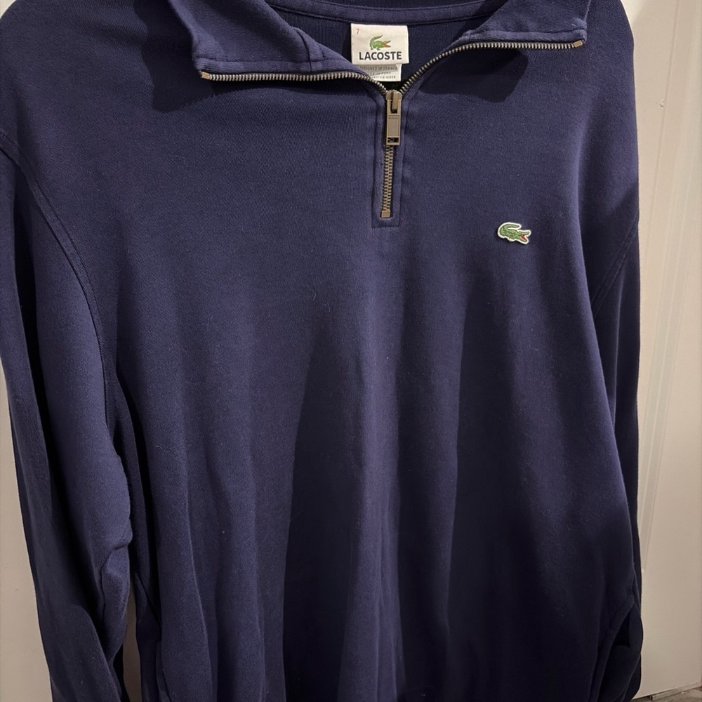Lacoste Men's Dark Blue Zip-Up Sweater